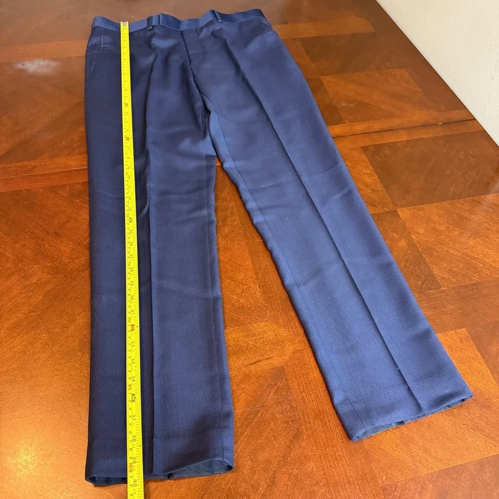 PAUL COSTELLOE Blue‎ Wool 2 Piece Suit 38 Jacket Trousers W 34